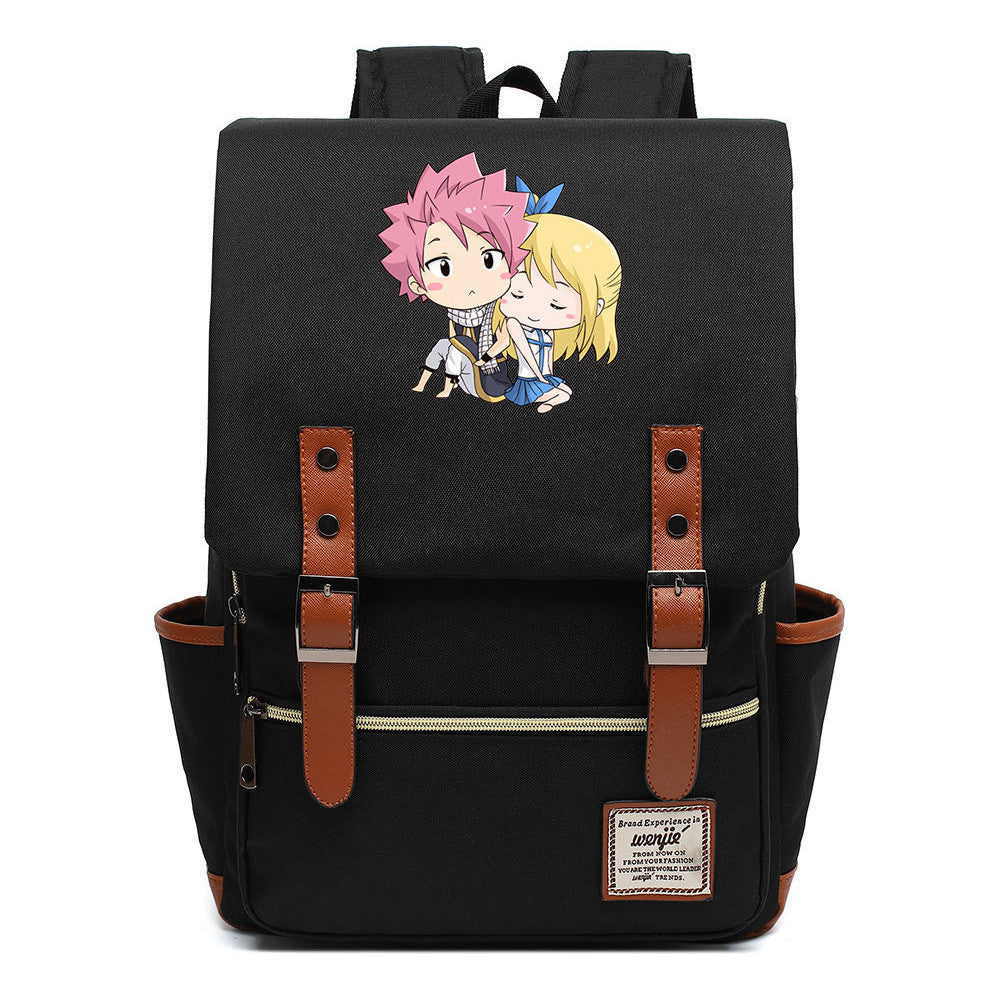 Printed Teenage Student Backpack For Men And Women With Casual Belt Buckle Classic Backpack