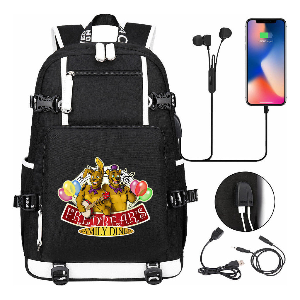 Toy Bear Game Usb Large Capacity Youth Student School Bag Leisure Travel Backpack