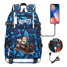 Cartoon Printed Usb Large Capacity Youth Student Backpack For Men And Women's Leisure Travel Backpack