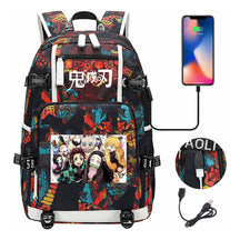 Cartoon Printed Usb Large Capacity Backpack For Men And Women's Leisure Travel Backpack