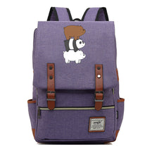 Cartoon Cute Three Bears Printed Youth School Bag For Men And Women Leisure Belt Buckle Classic Backpack