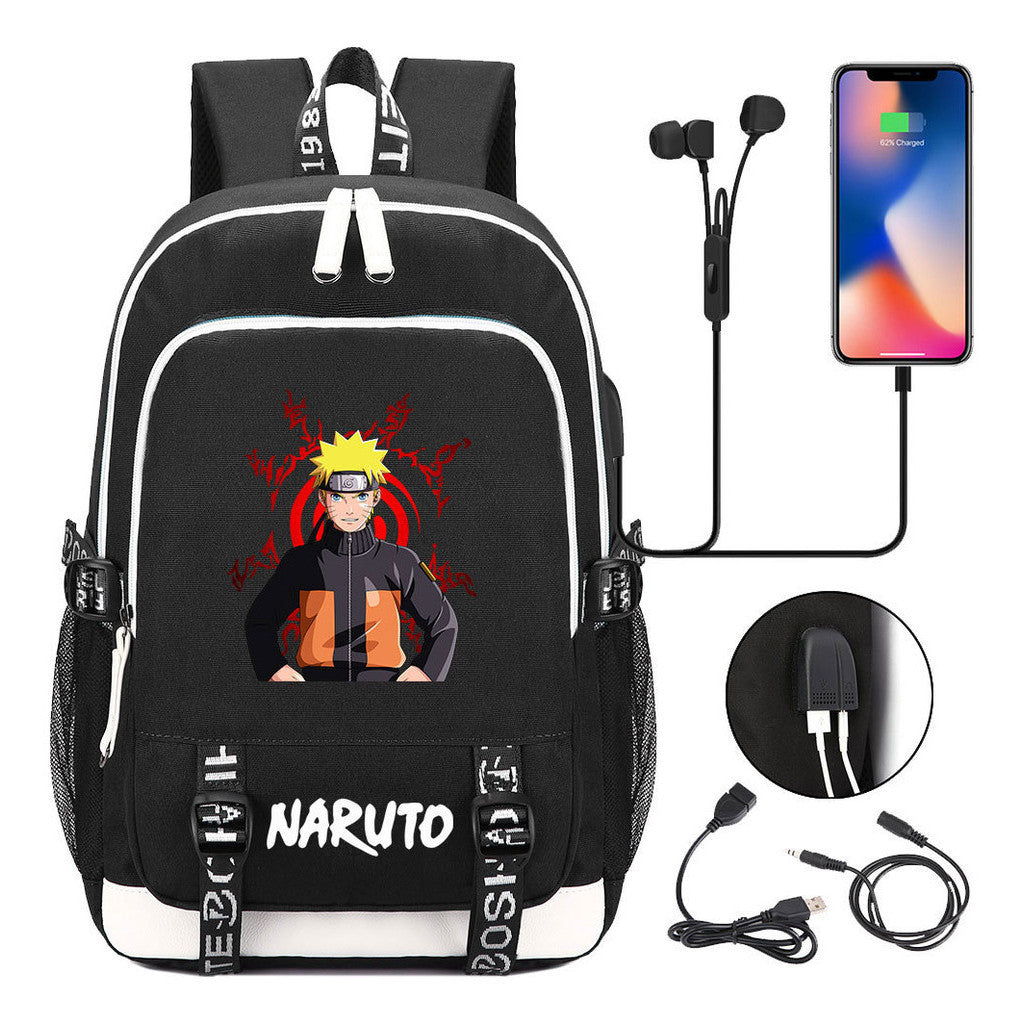 Naruto Student Backpack Usb Men's And Women's Casual Backpack