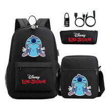 Interstellar Baby Stitch Usb Password Lock Youth Student Backpack 3-piece Set For Men And Women Backpacks