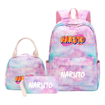Naruto Student Girl Backpack Lunch Bag Three Piece Set Backpack