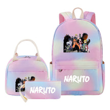 Naruto Teenage Student Girls School Bag Lunch Bag Three Piece Set Backpack Set