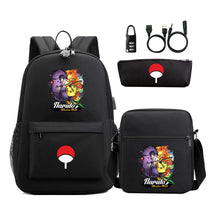 Naruto Usb Password Lock Student Backpack Three Piece Set Backpack Set