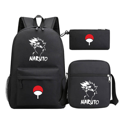 Anime Naruto Starry Sky Youth School Bag Three Piece Set For Men And Women Backpack Set