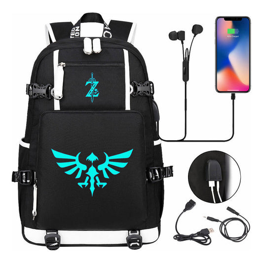 Legend Of Zelda Usb Youth Student Backpack For Men And Women's Leisure Travel Backpack