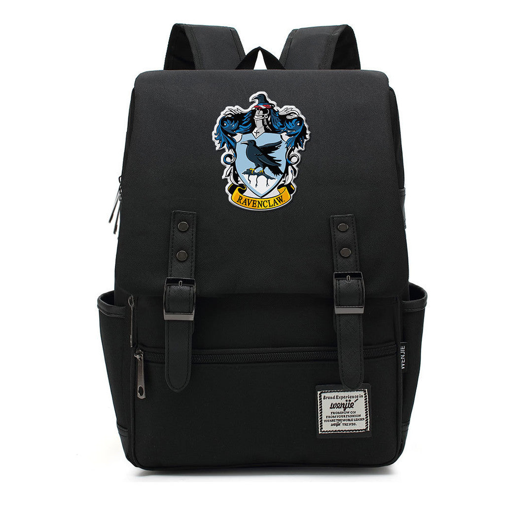 School Of Witchcraft And Wizardry Printed Student School Bag Casual Belt Buckle Classic Backpack