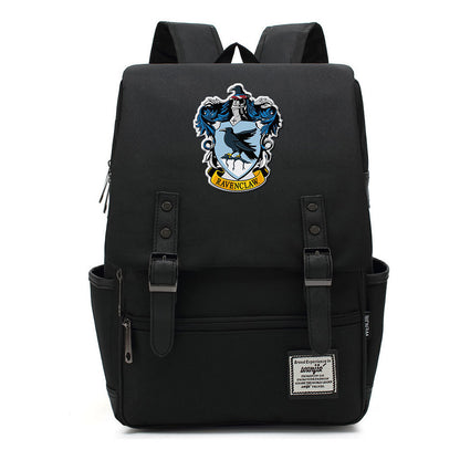 School Of Witchcraft And Wizardry Printed Student School Bag Casual Belt Buckle Classic Backpack
