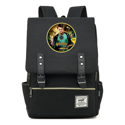 School Of Witchcraft And Wizardry Printed Youth School Bag Casual Belt Buckle Classic Backpack