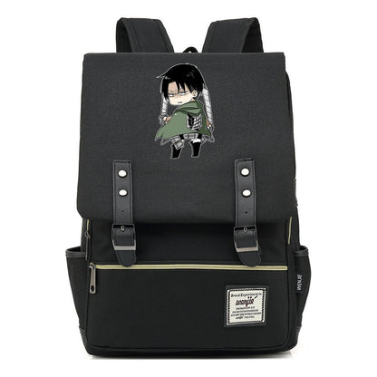 The Giant Of Manga Attack Printed Teenage Student Backpack For Men And Women With Casual Belt Buckle Classic Backpack 43*29*13.5cm