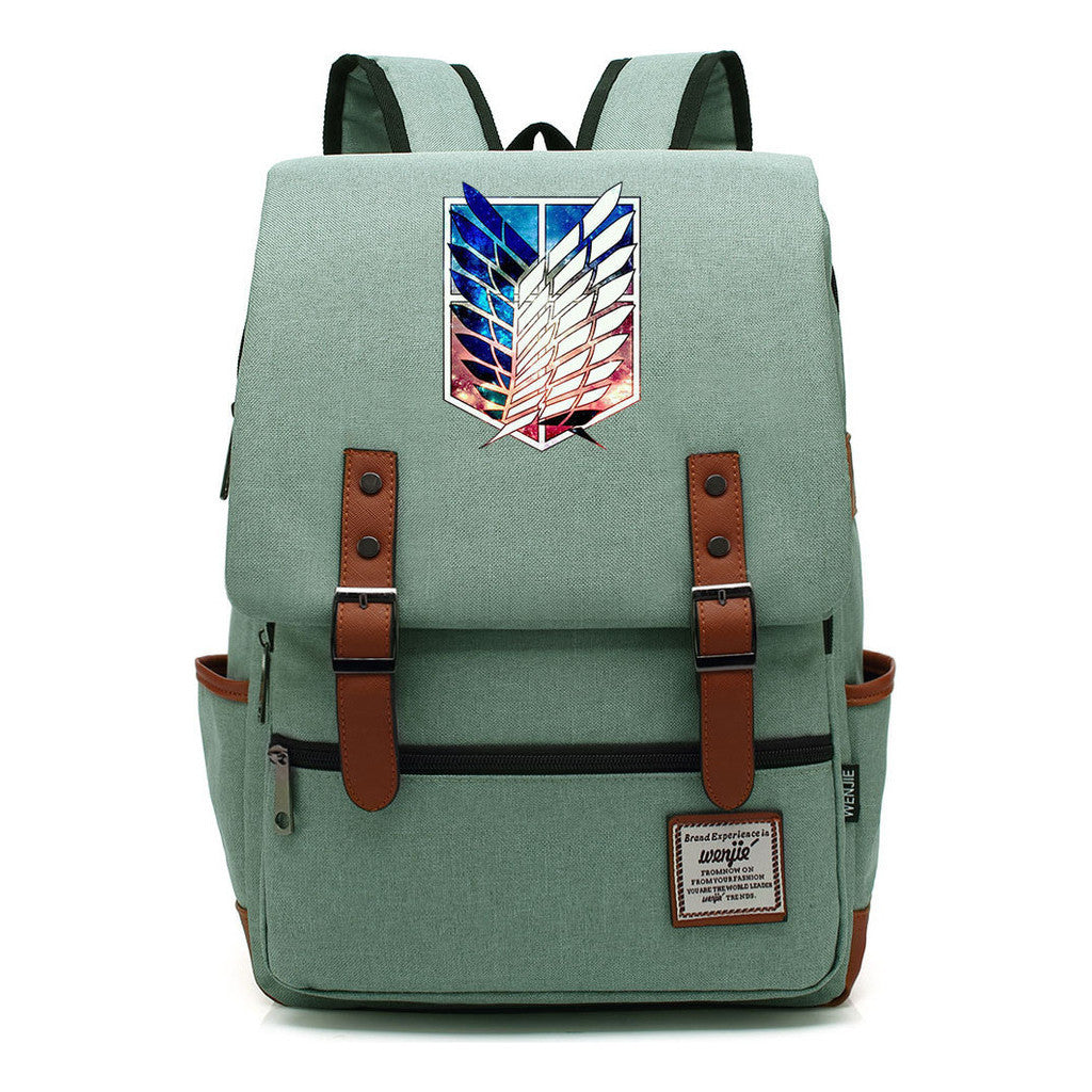 The Giant Of Manga Attack Printed Teenage Student Backpack For Men And Women With Casual Belt Buckle Classic Backpack  38*27*12.5cm