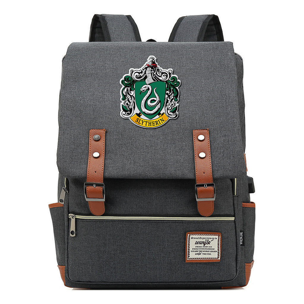 School Of Magic Schoolbag Usb Leisure Belt Buckle Backpack Men And Women