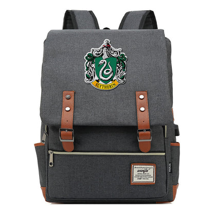 School Of Magic Schoolbag Usb Leisure Belt Buckle Backpack Men And Women
