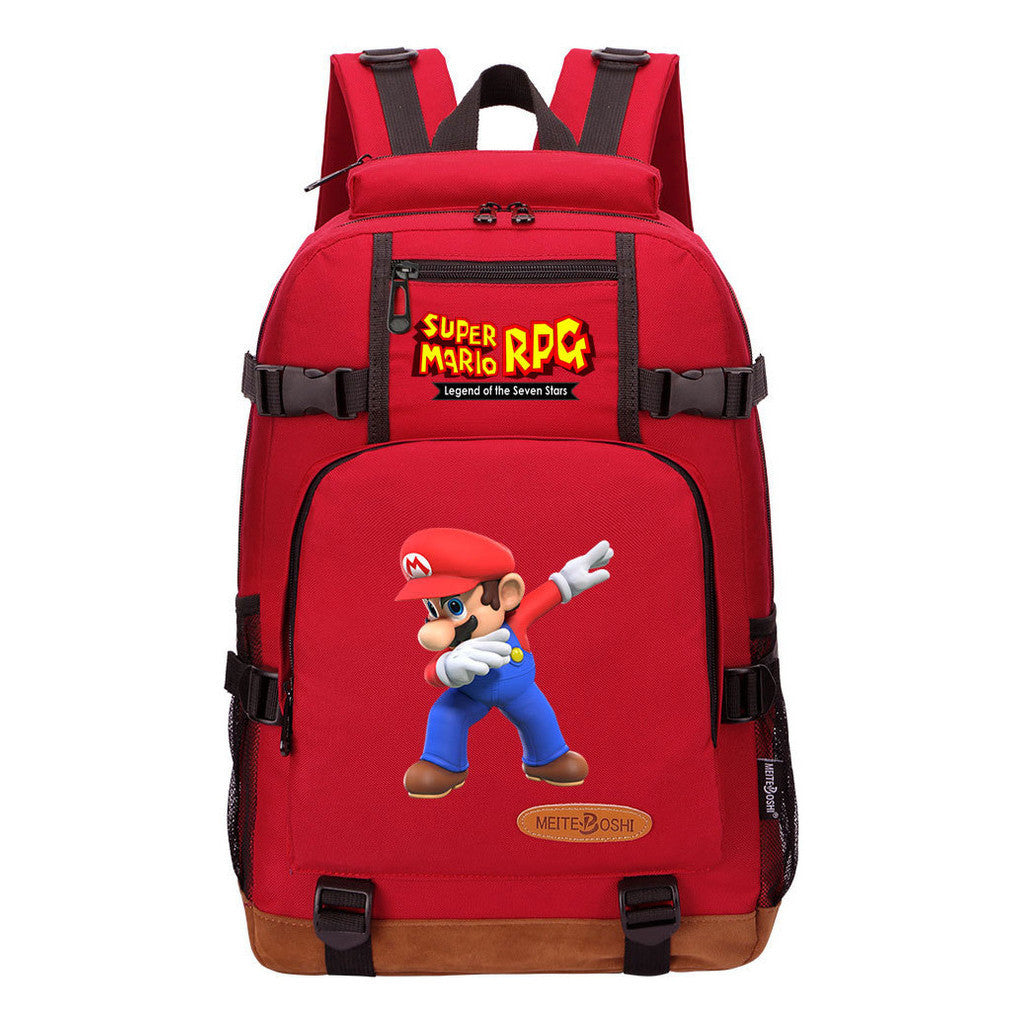Super Mario Printed Teenage Student Backpack Leisure Travel Backpack