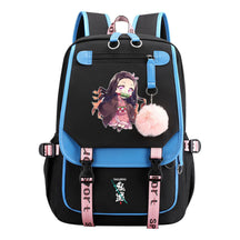 Cartoon Fashion Usb Youth Student Backpack Boy's And Girl's Leisure Ribbon Flip Backpack