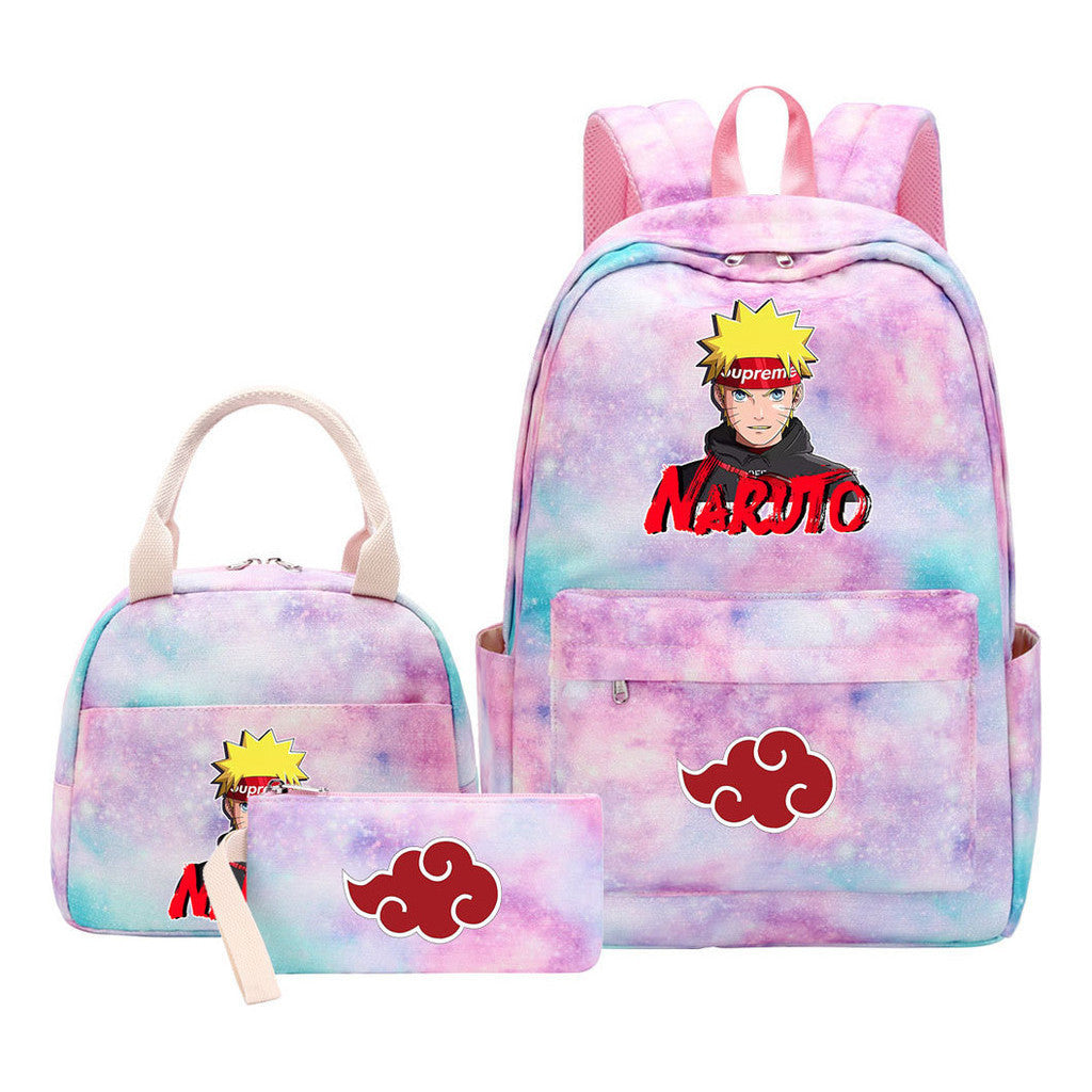 Naruto Teenage Girls School Bag Lunch Bag Three Piece Backpack Set