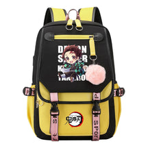 Cartoon Fashion Usb Youth Student Backpack Boy's And Girl's Leisure Ribbon Flip Backpack