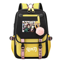 Cartoon Fashion Usb Student Backpack With Casual Woven Strap Flip Back Backpack