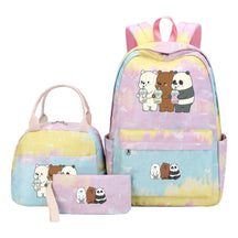 Cartoon Cute Three Cheap Bear Student Backpack Lunch Bag Three Piece Set Backpack Set