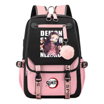 Cartoon Fashion Usb Student Backpack With Casual Woven Strap Flip Back Backpack