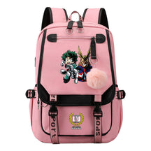 My Heroes Academy Usb Student Backpack, Casual Woven Strap Flip Back Backpack
