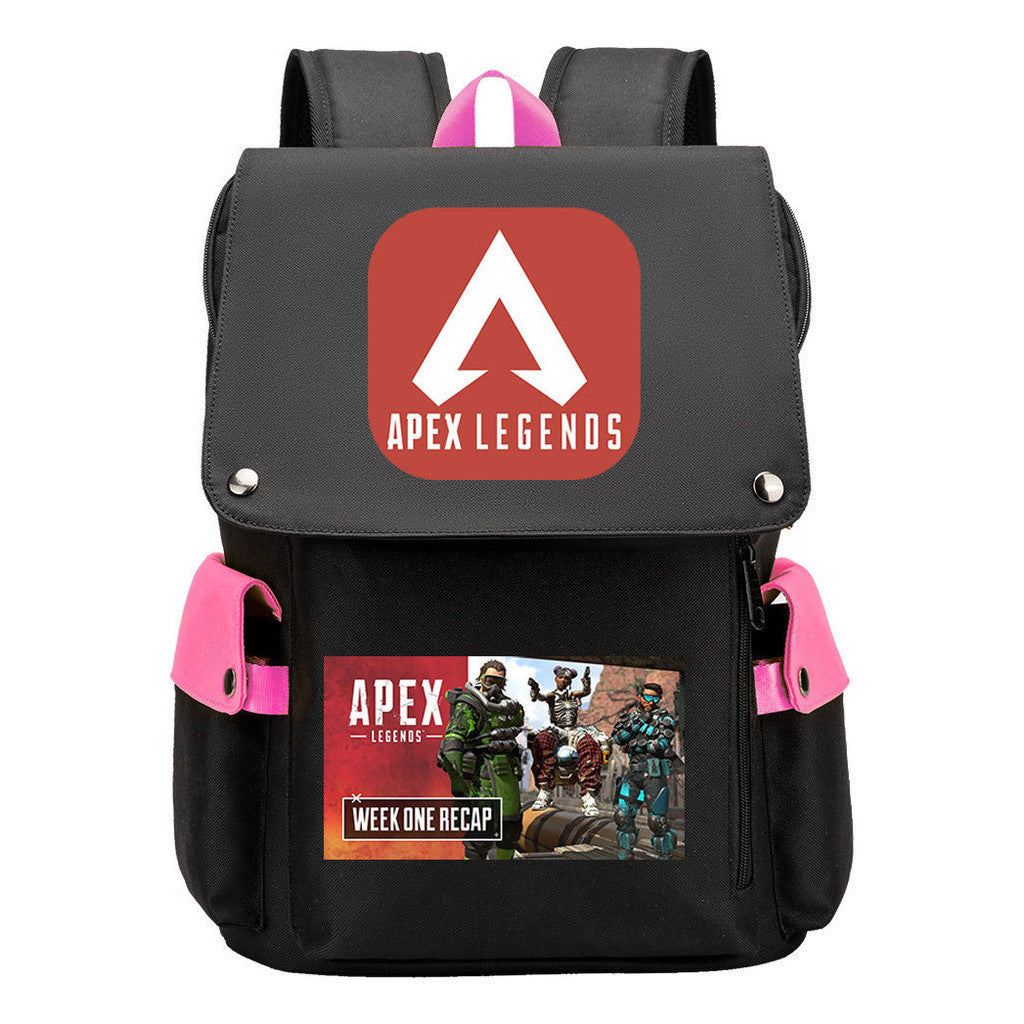 Apex Hero Print Usb Charging Cap Headpiece Student Backpack Leisure Backpack