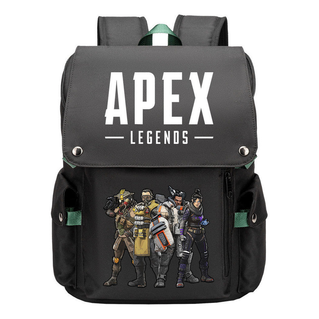 Apex Hero Print Usb Charging Cap Head Style Student School Bag Casual Backpack