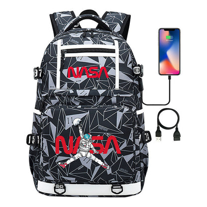 Printed Usb Youth School Bag Backpack Leisure Travel Backpack