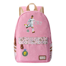 Football Star Cristiano Ronaldo Printed Student Backpack, Floral Casual Backpack