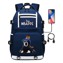 Football Star Mbappe Printed Usb Youth Student Backpack, Boy's And Girl's Backpack, Leisure Travel Backpack