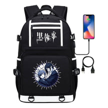 Manga Black Deacon Black Butler Printed Usb Youth Student Backpack Men's And Women's Leisure Travel Backpack