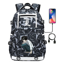 Cartoon Comics Death Note Printed Usb Youth Student Backpack Men's And Women's Leisure Travel Backpack