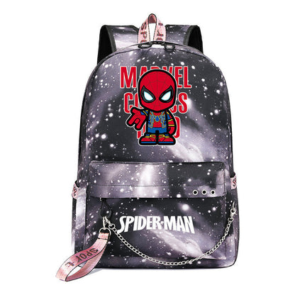 Superhero Printed Teenage Student Backpack For Boys And Girls, Casual Woven Strap Backpack