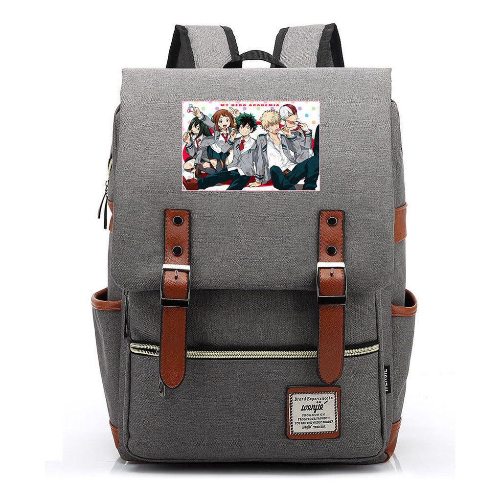 Printed Youth Backpack For Men And Women With Casual Belt Buckle Classic Backpack