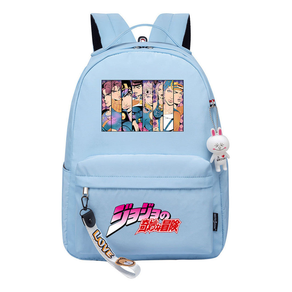 Comic Jojo's Wonderful Adventure Print Youth Student School Bag Leisure Bag Girl Backpack