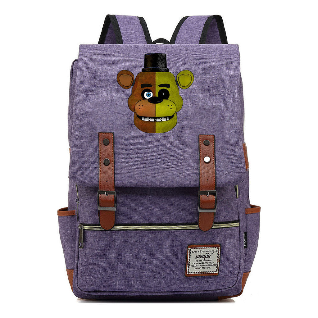 Toy Bear Game Printed Youth Student Backpack For Men And Women, Casual Belt Buckle, Classic Backpack