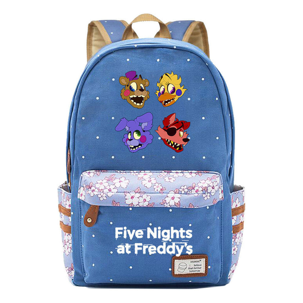 Toy Bear Game, Fashionable Print, Teenage Girl Student Backpack, Casual Canvas Backpack