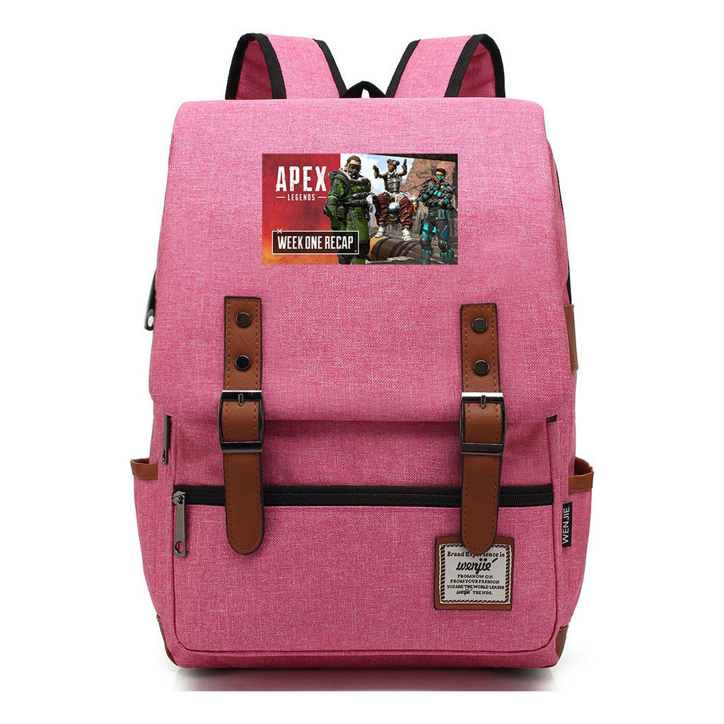 Printed Teenage Student Backpack For Men And Women With Casual Belt Buckle Classic Backpack