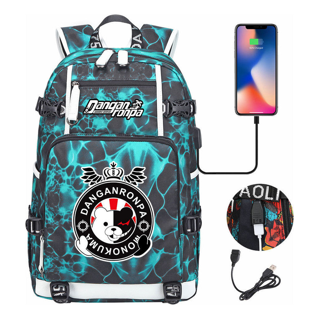 Bullet Theory Breaks Usb Large Capacity Youth Student Backpack Men's And Women's Leisure Travel Backpack