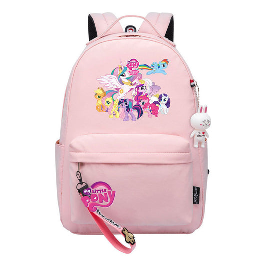 Cartoon Pony Unicorn Printed Youth Student School Bag Men's And Women's Leisure Bag Women's Backpack
