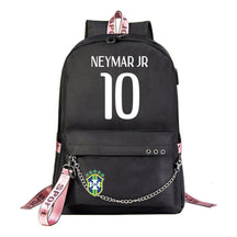 Football Star Neymar Printed Usb Youth Student Backpack For Men And Women's Leisure Travel Backpack