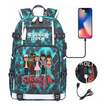 Strange Story Printed Usb Youth Student Backpack For Men And Women's Leisure Travel Backpack
