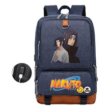 Naruto Print Usb Youth Student Backpack For Men And Women Leisure Travel Backpack