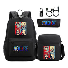 Usb Password Lock Student Backpack Three Piece Set Backpack Set
