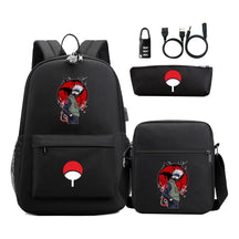 Naruto Usb Password Lock Year Student School Bag Three Piece Set Backpack Set