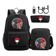 Naruto Usb Password Lock Year Student School Bag Three Piece Set Backpack Set