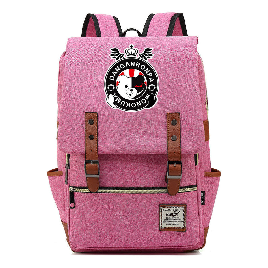 Printed Teenage Student Backpack For Men And Women With Casual Belt Buckle Classic Backpack