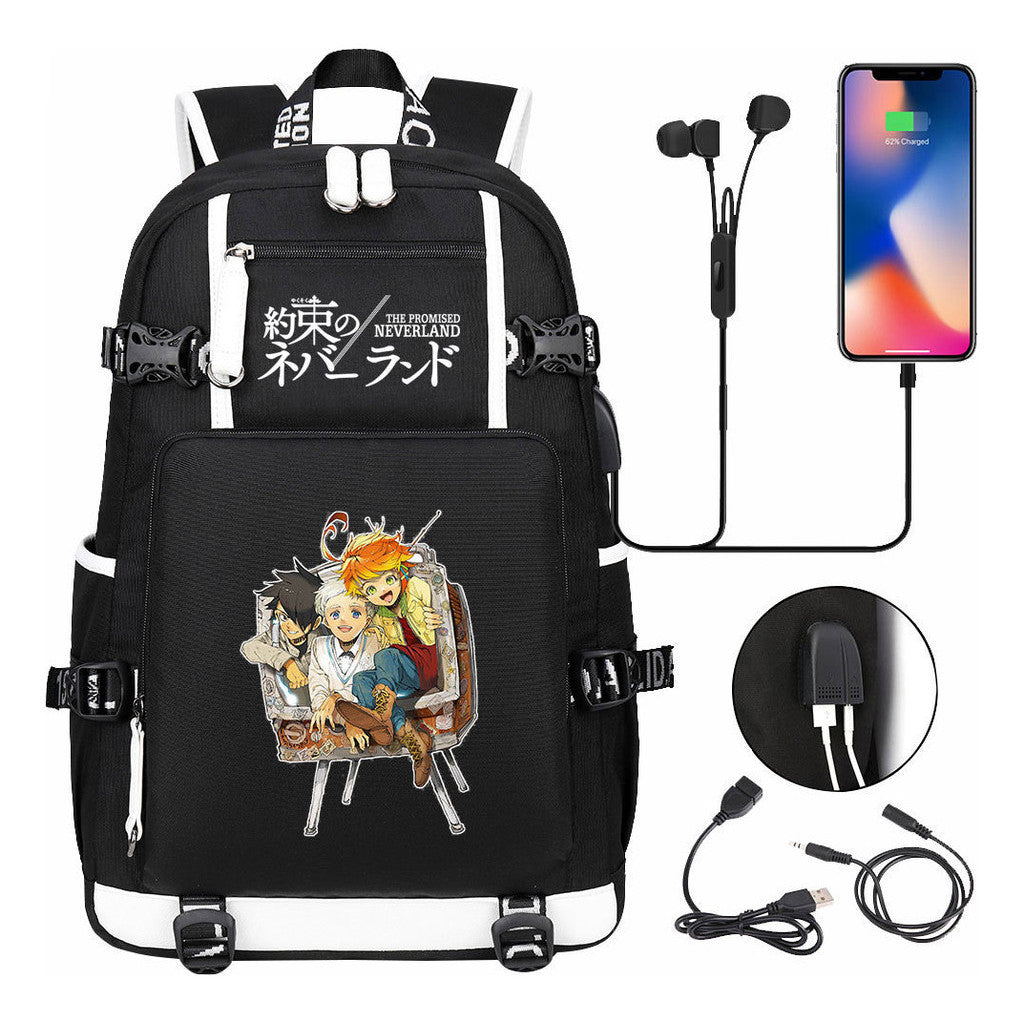 Promised Dream Island Usb Large Capacity Youth Student Backpack For Boys And Girls Leisure Travel Backpack
